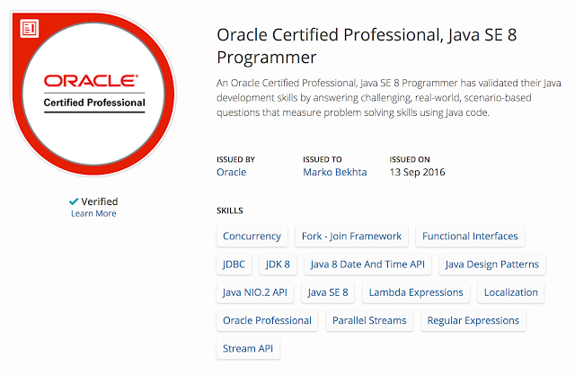 Oracle Certified Professional, Java SE 7/8 Programmer - That Java Guy