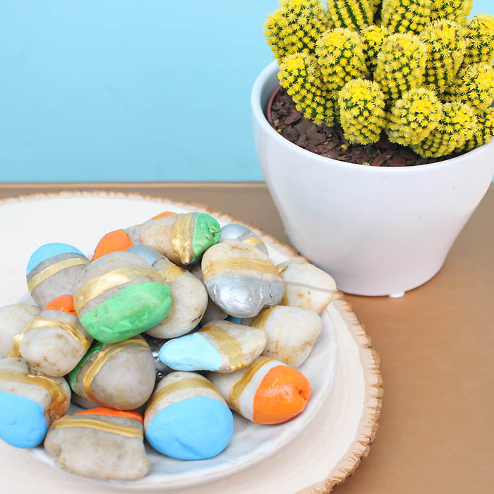 DIY Painted Vase Filler Stones Gina Michele