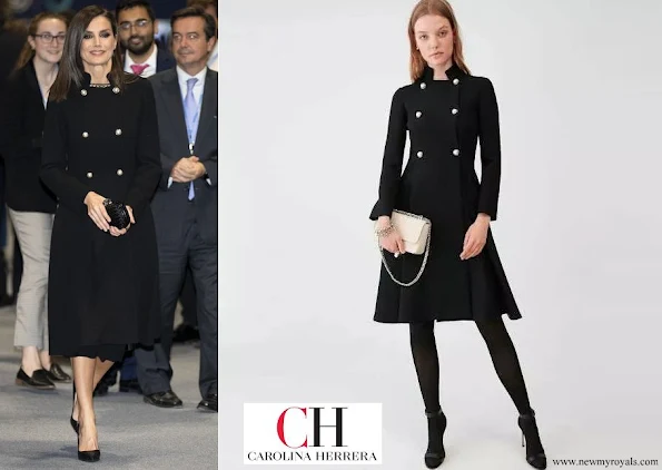 Queen Letizia wore Carolina Herrera wool coat