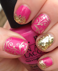 pink nails nail gold glitter revisited newbie