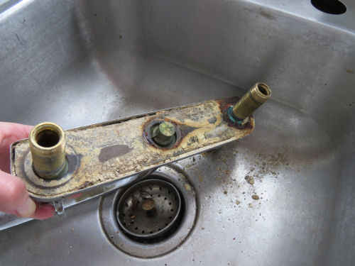 corroded kitchen faucet