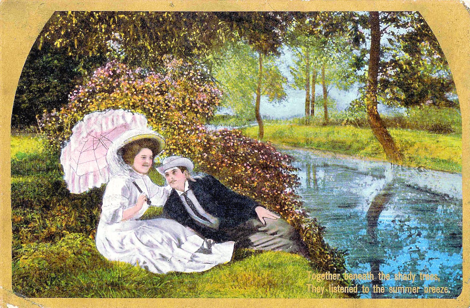 Antique Images Vintage Romantic Postcard Edwardian Postcard Couple