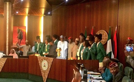 President Buhari Receives New African Champions D'Tigress In Abuja
