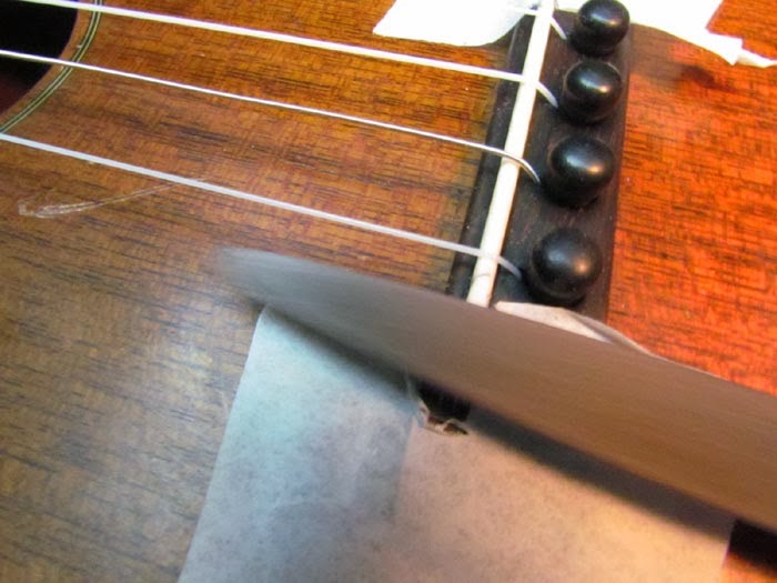 Ivory Saddle Removal and New Bone Saddle for Martin 1T Ukulele Crawls