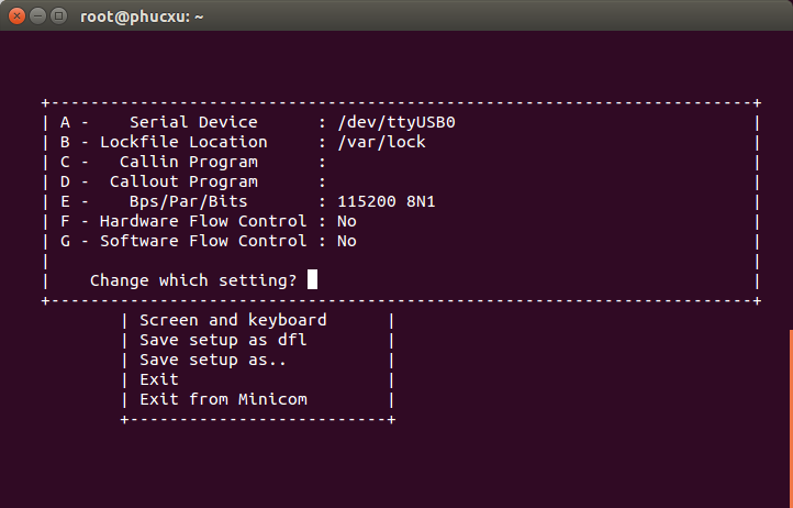 configuring minicom configuring minicom