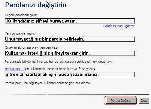 bilgisayara nasil sifre konur bilgi