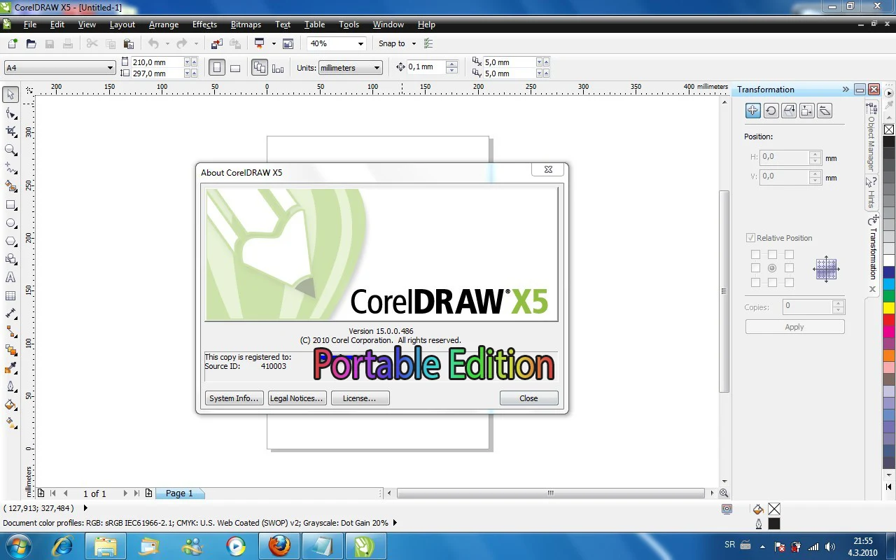 Free Download CorelDraw Portable X5