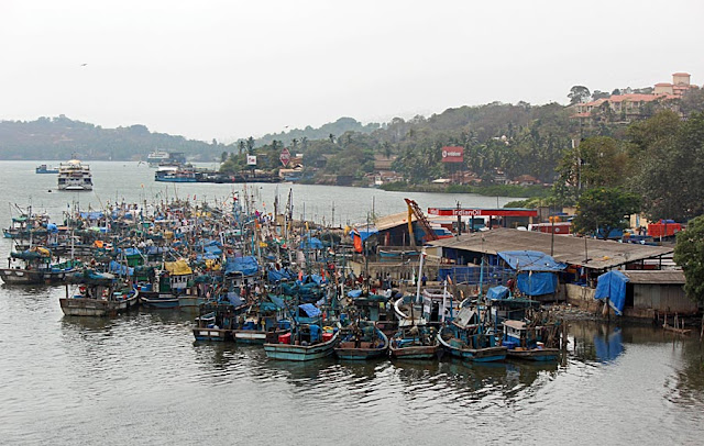 parked fishing trawlers in Goa