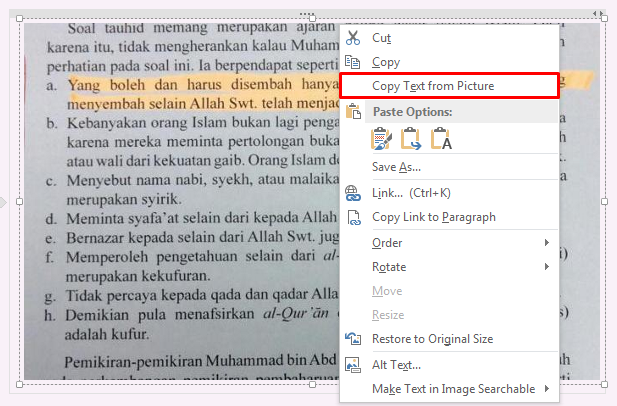 Cara Mengubah Gambar Jadi Teks di PC Dengan Microsoft