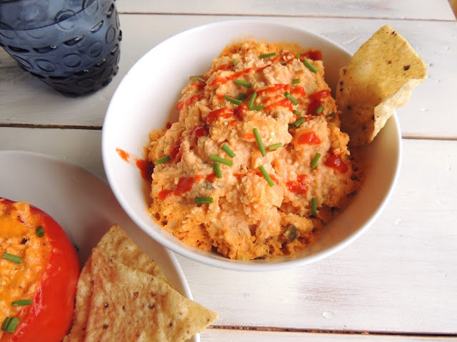 Leave a Happy Plate: Healthy Buffalo Chicken Dip Stuffed Peppers ...
