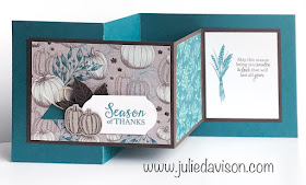 VIDEO: Stampin' Up! Gather Together Double Z Fold Card Tutorial ~ 2019 Holiday Catalog ~ Stamp of the Month Club Card Kit ~ www.juliedavison.com