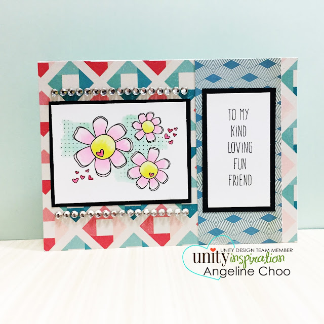 Unity Stamp: SOTW - Loving Friends Daisies #unitystampco #scrappyscrappy #sotw #stamp #card