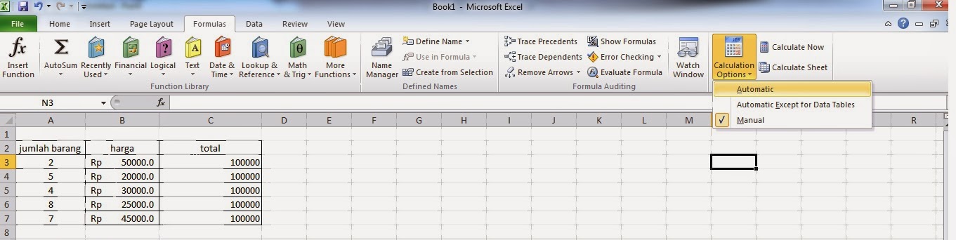 Lika Liku Hidup Cara Mengatasi Rumus Excel yang tidak bisa otomatis di 