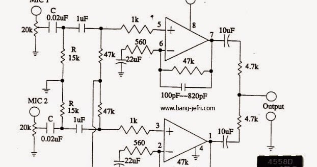 Rangkaian Buffer Ic 4558 / Skema Rangkaian Master Mixer