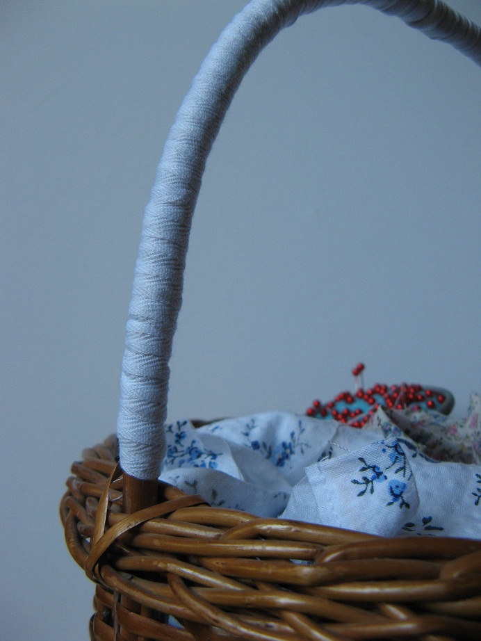 Gingham Cherry Day 21 Cane basket makeover