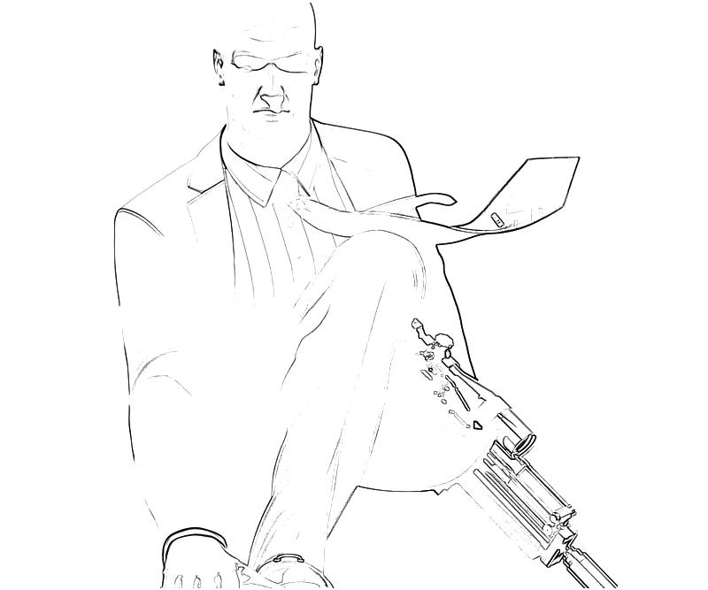 Free Printable Sonic Coloring Pages Hitman Absolution Agent 47 Sniper