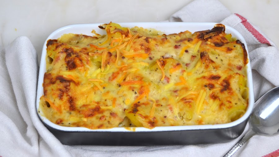 Patatas gratinadas con bechamel