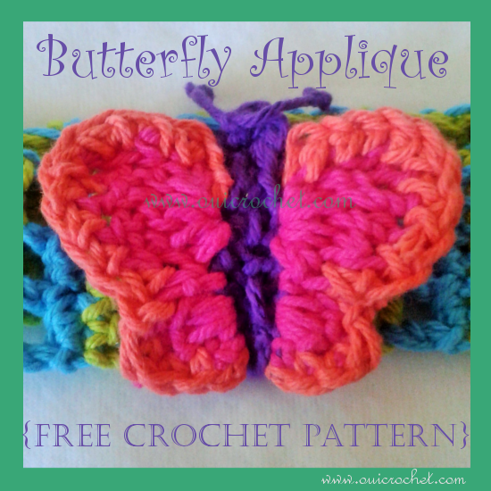 Oui Crochet Butterfly Applique {Free Crochet Pattern}