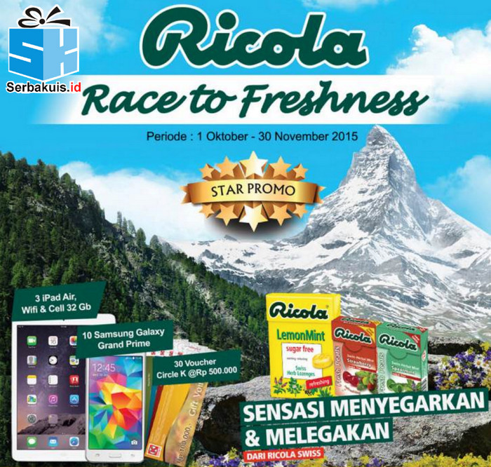 Promo Ricola Circle K Race to Freshness Hadiah 3 iPad Air