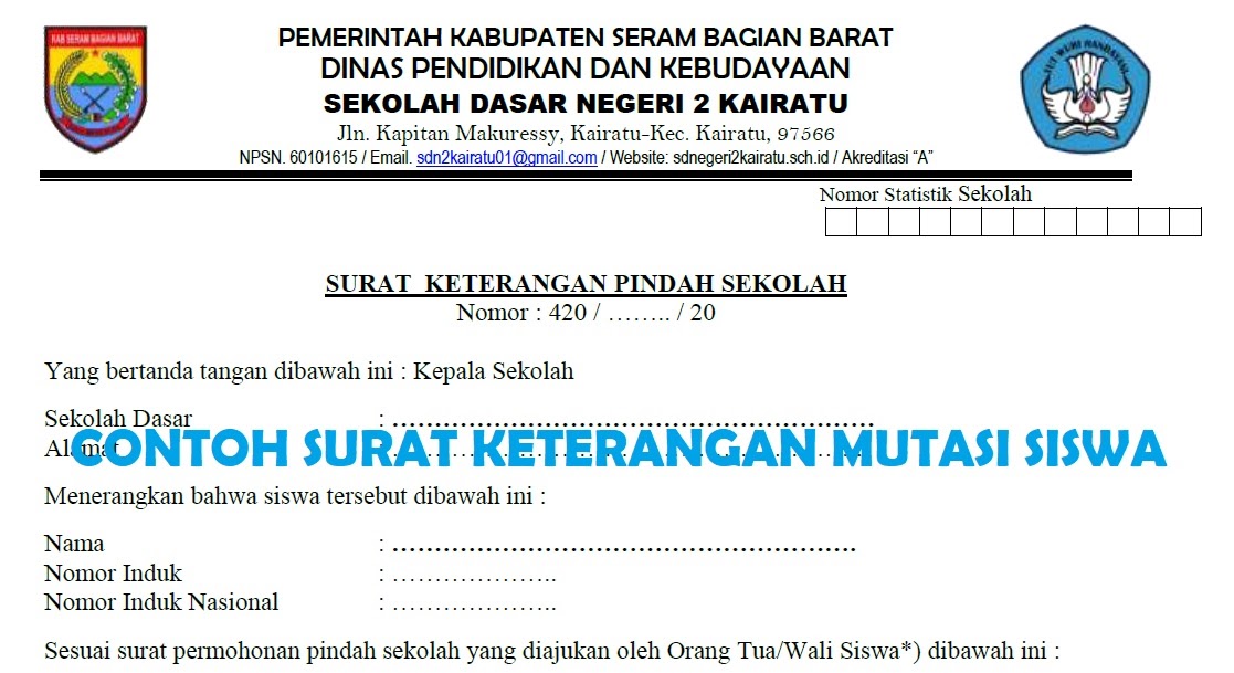 contoh surat pengeluaran siswa sd dari sekolah contoh surat pengeluaran siswa sd dari sekolah