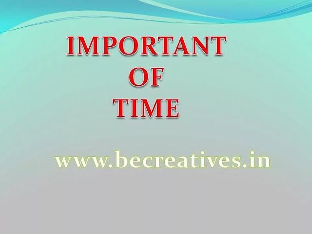 what is the importance of time?
