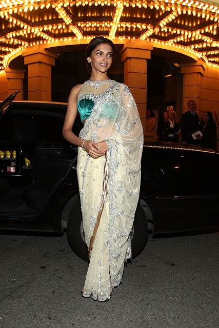 Bollywood Hot Actress Deepika Padukone Transparent Saree Sexy Images