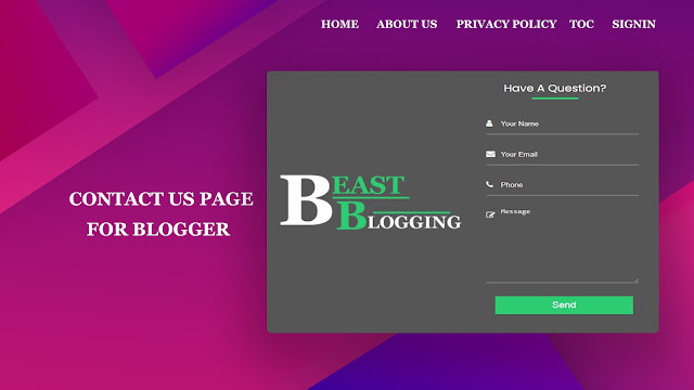 Responsive Contact Us Page For Blogger