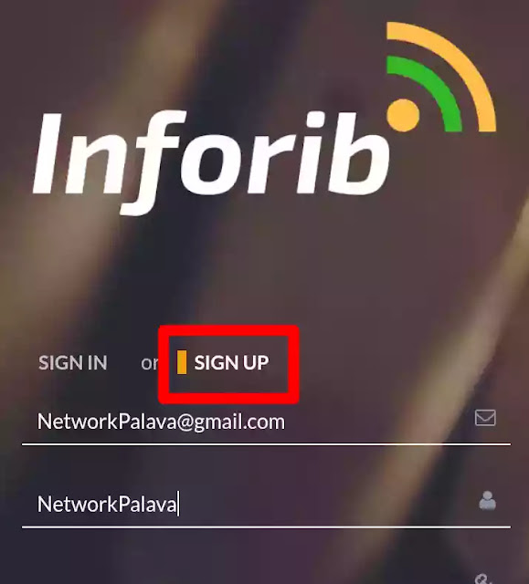 Tap Sign Up Tab Inforib Revenue Program Registration Guide