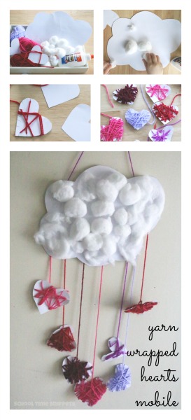 Yarn Wrapped Hearts Craft – Valentines Day Crafts - Happy Toddler