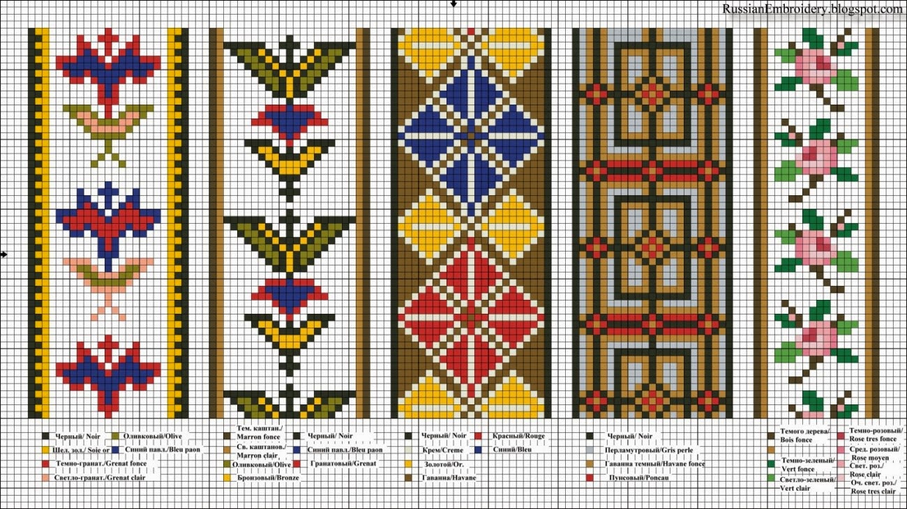 Геометрическая вышивка крестом схемы