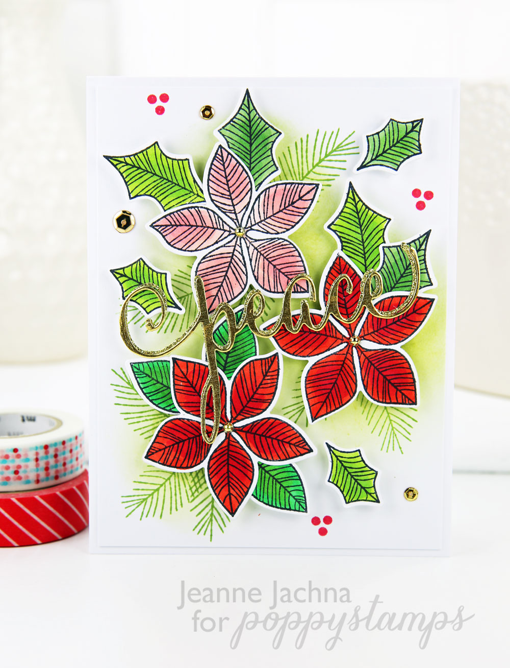 A Kept Life Poppystamps Poinsettia Peace
