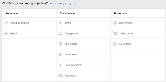 Facebook Ads objective on Ads Manager