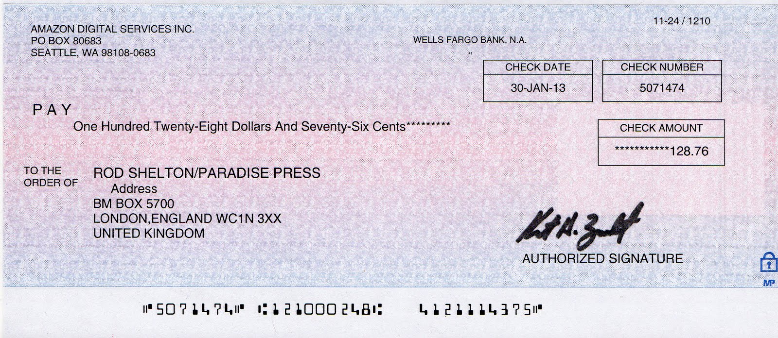 Wells Fargo Check Template