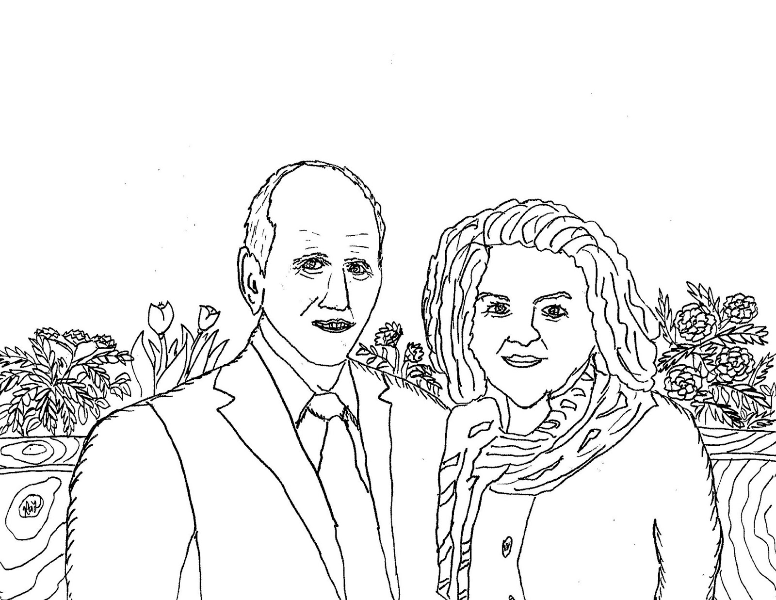 Robin's Great Coloring Pages: President and Sister Nelson