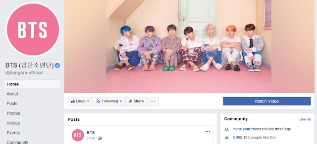 Facebook BTS Bangtan Sonyeondan