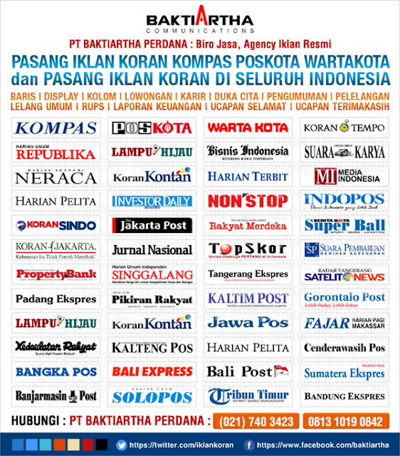 pasang iklan koran seluruh indonesia