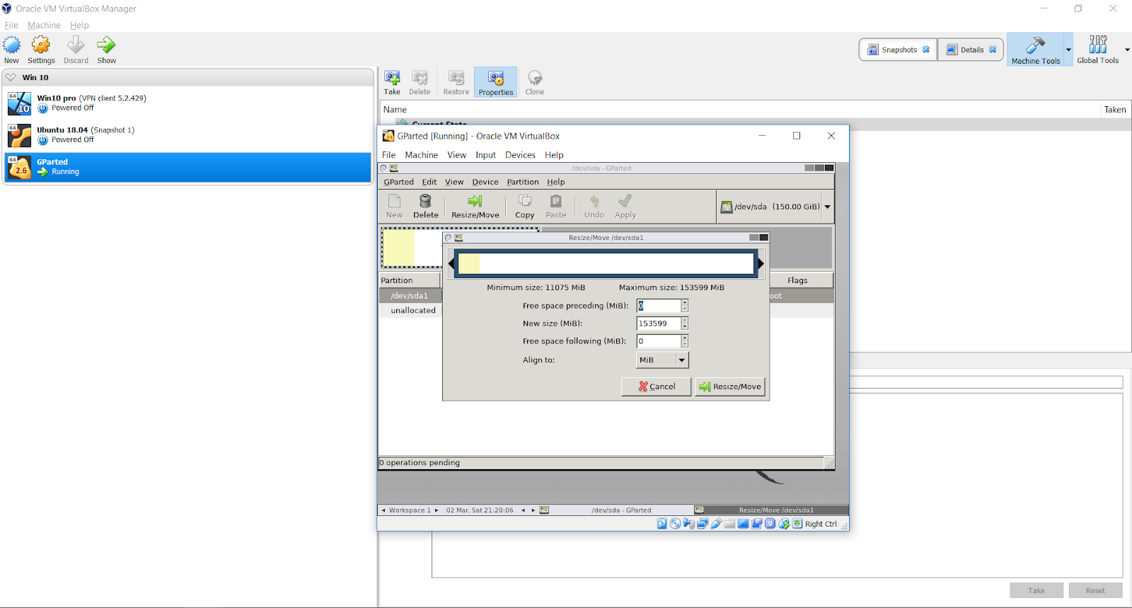 My Public Notepad Resizing Ubuntu image in VirtualBox