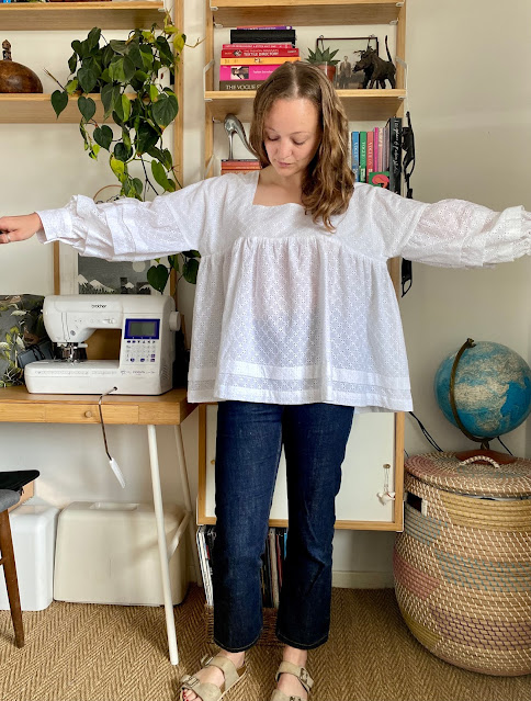 Diary of a Chain Stitcher: Pauline Alice Coeli Blouse in Broderie Anglaise from Simply Fabrics