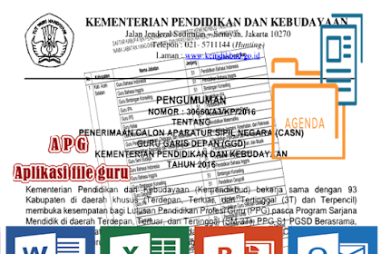 Penerimaan Calon Aparatur Sipil Negara (Casn) Guru Garis Depan (Ggd) Kementerian Pendidikan Dan Kebudayaan Tahun 2016
