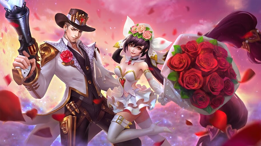 Clint, Guns and Roses, Layla, Cannon and Roses, ML, Mobile Legends, 4K