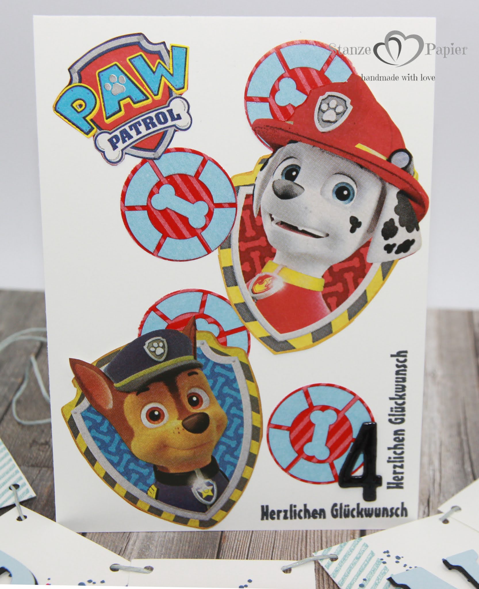StanzeHerzPapier: Karte und Girlande Paw Patrol