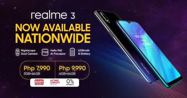 Realme 3 at 0% Interest with Home Credit Easy Plan