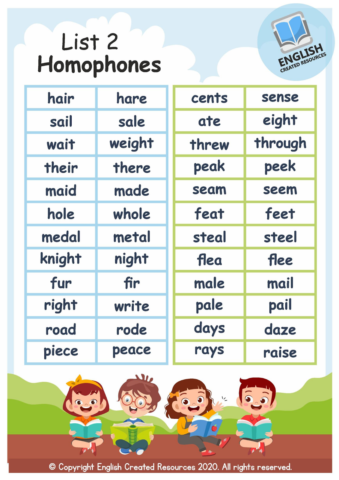 Homophones Worksheets