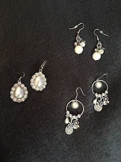 statement earrings silver mom classic pearls shiny sparkly gems