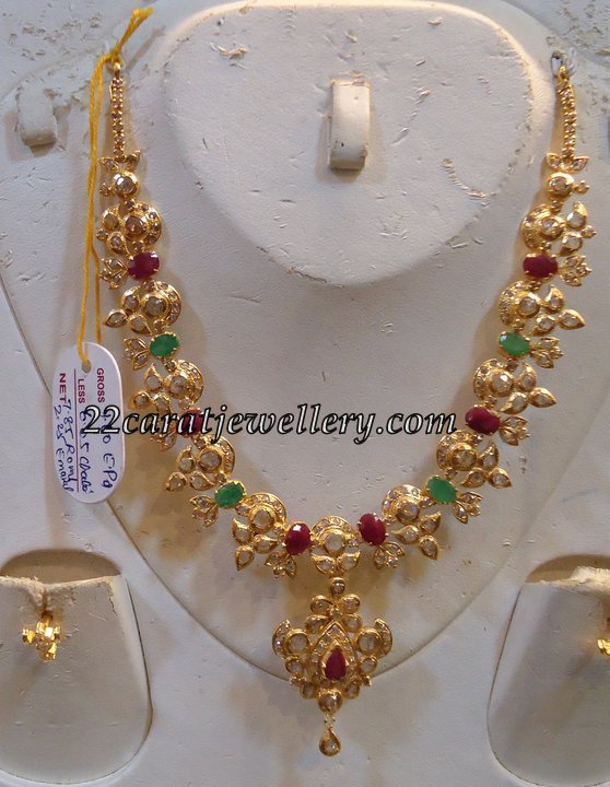 Uncut Diamond Necklace 48 Grams Jewellery Designs