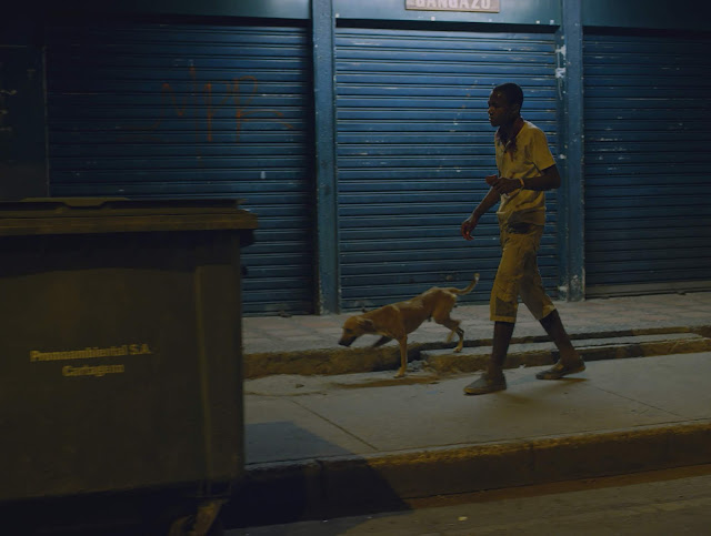 Cristóbal, interpretado por Ronaldo Tejedor Simarra, estudiante de Matemáticas en la Universidad de Cartagena, acompañado de su perro 'Amarillo'. Foto: Malta Cine