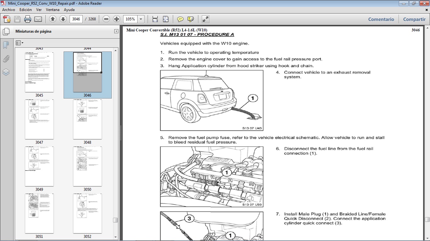 Manuales de Taller de MINI COOPER: MINI COOPER R52 Convertible con ...