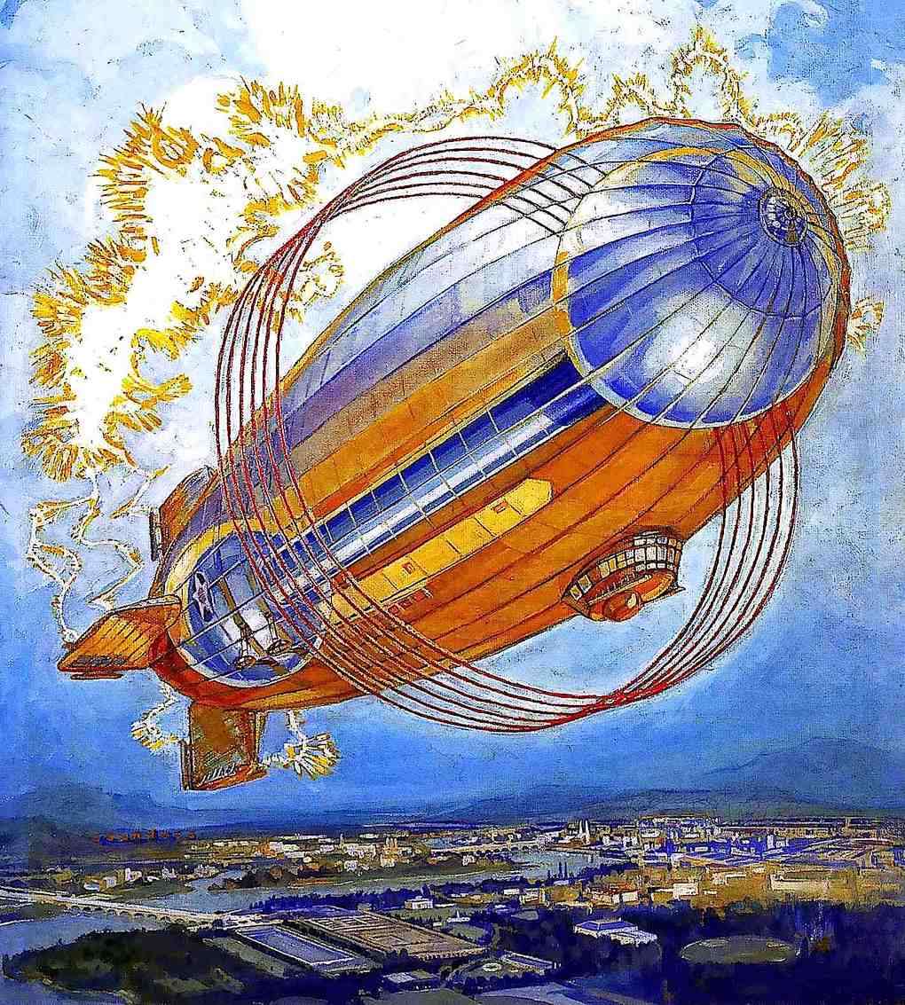 1933 illustration dirigible a 1933 illustration of a dirigible or zeppelin