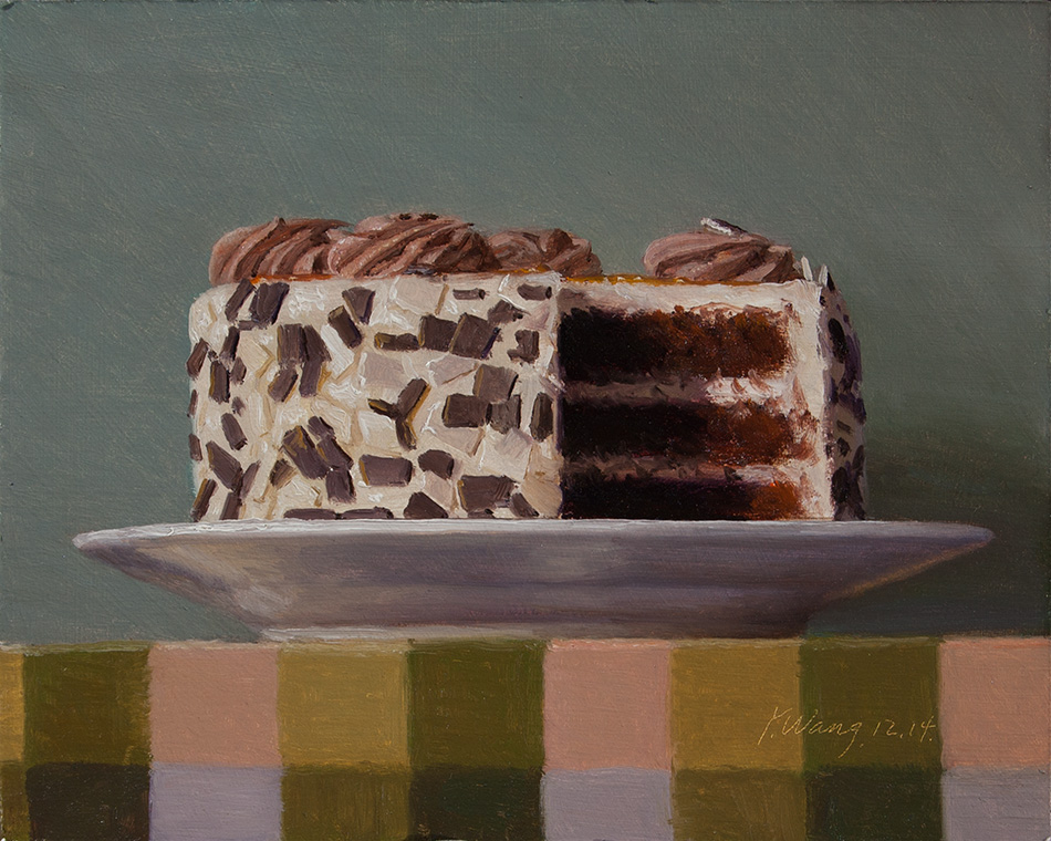 Wang Fine Art a cake still life painting contemporary classic daily