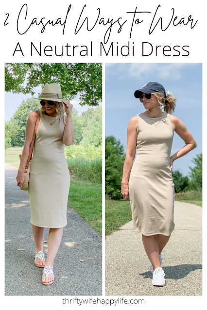 2 Casual Ways to Style a Neutral Dress